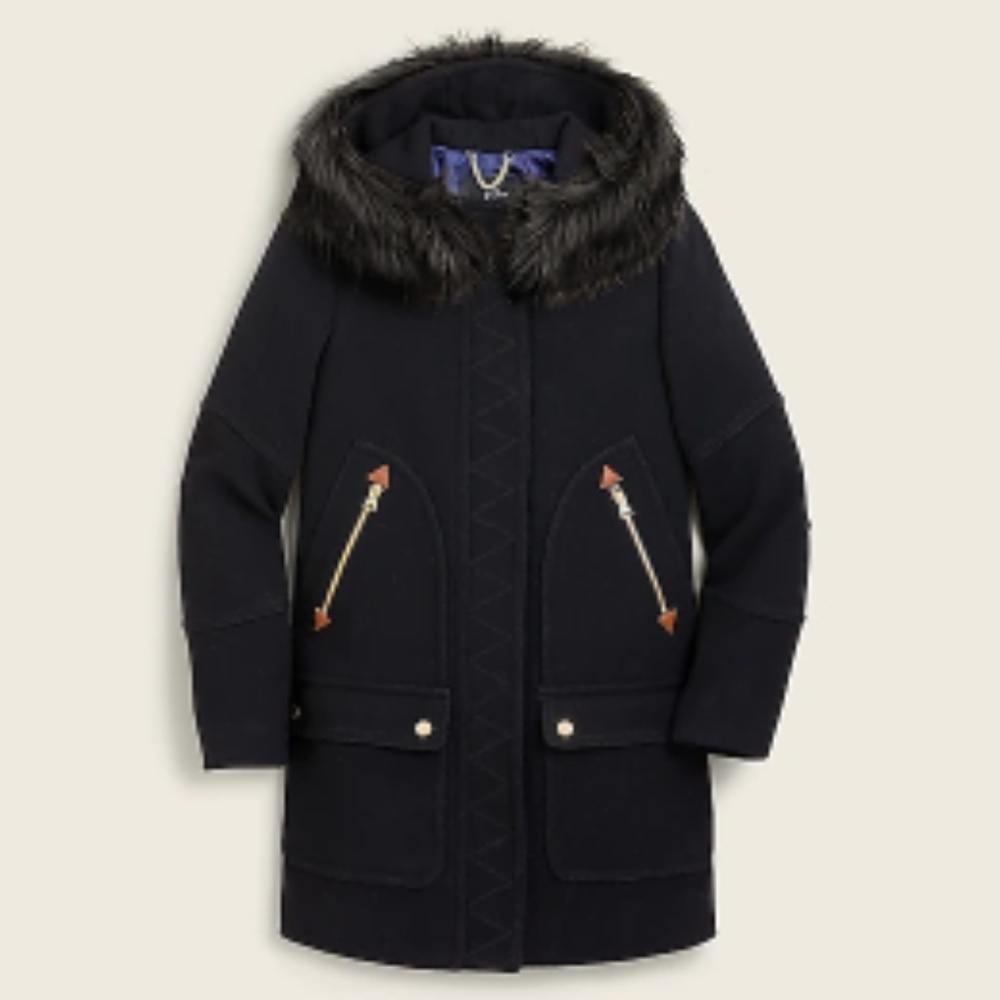 NWT J. Crew Chateau parka in Italian stadium-cloth wool